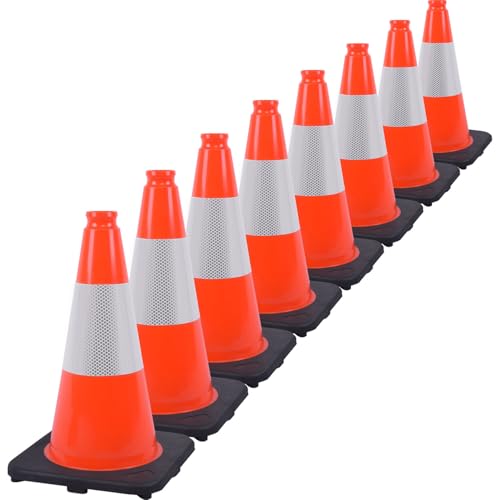 Fluorescent PVC Traffic Cones with Heavy Base (18")