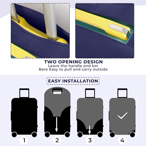 Image of Kraptick Non-Woven Luggage Cover - Waterproof, Dustproof, and Stretchable Luggage Protector Cover, Durable Non-Woven Luggage Case for Trolley Bags with Stretchable and Durable Design (Blue-20 Inch)