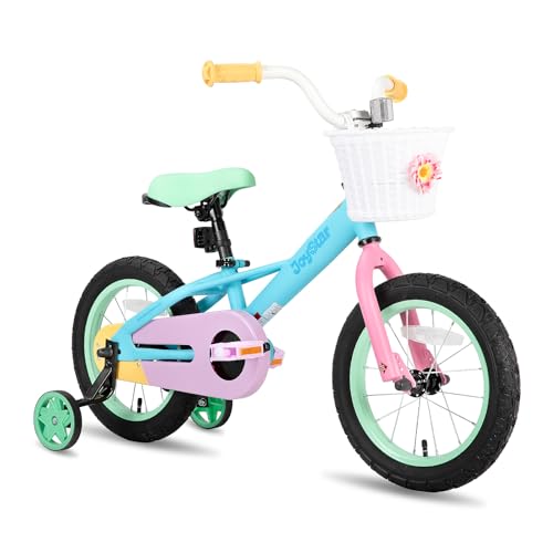 JOYSTAR 16 Inch Kids Bike for 4 5 6 7 Years Girls 16" Children Girl Bicycle with Training Wheels and Coaster Brake for 4-7 Years Kids 85% Assembled Macarons