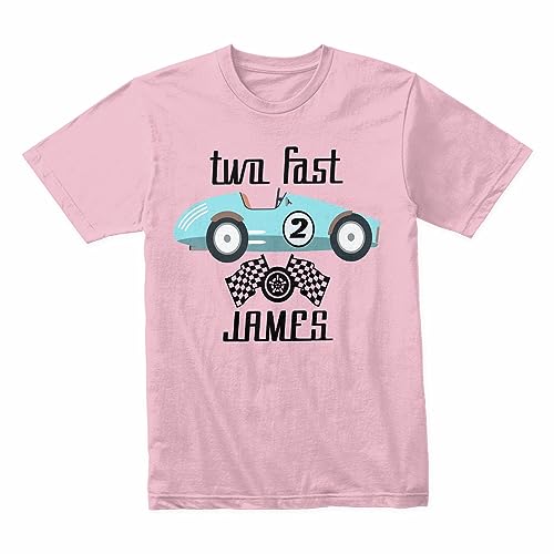 Personalized Personalized Two Fast two curious T-Shirt, Two Fast Two Curious Shirt Race Car Plaid Letter Print Kids Birthday Tee Retro 70S Vintage Curious Birthday Party Top4