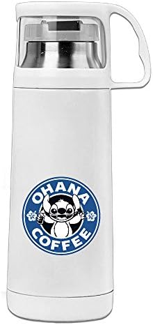 Ohana Stitch Coffee Thermos Bottle, Lid Bottle, Vacuum Thermos Bottle, Stainless Steel Thermos Bottle HOT Or COLD Drinks Insulated Leak Proof Double Wall Vacuum 350 Ml (12 Oz)