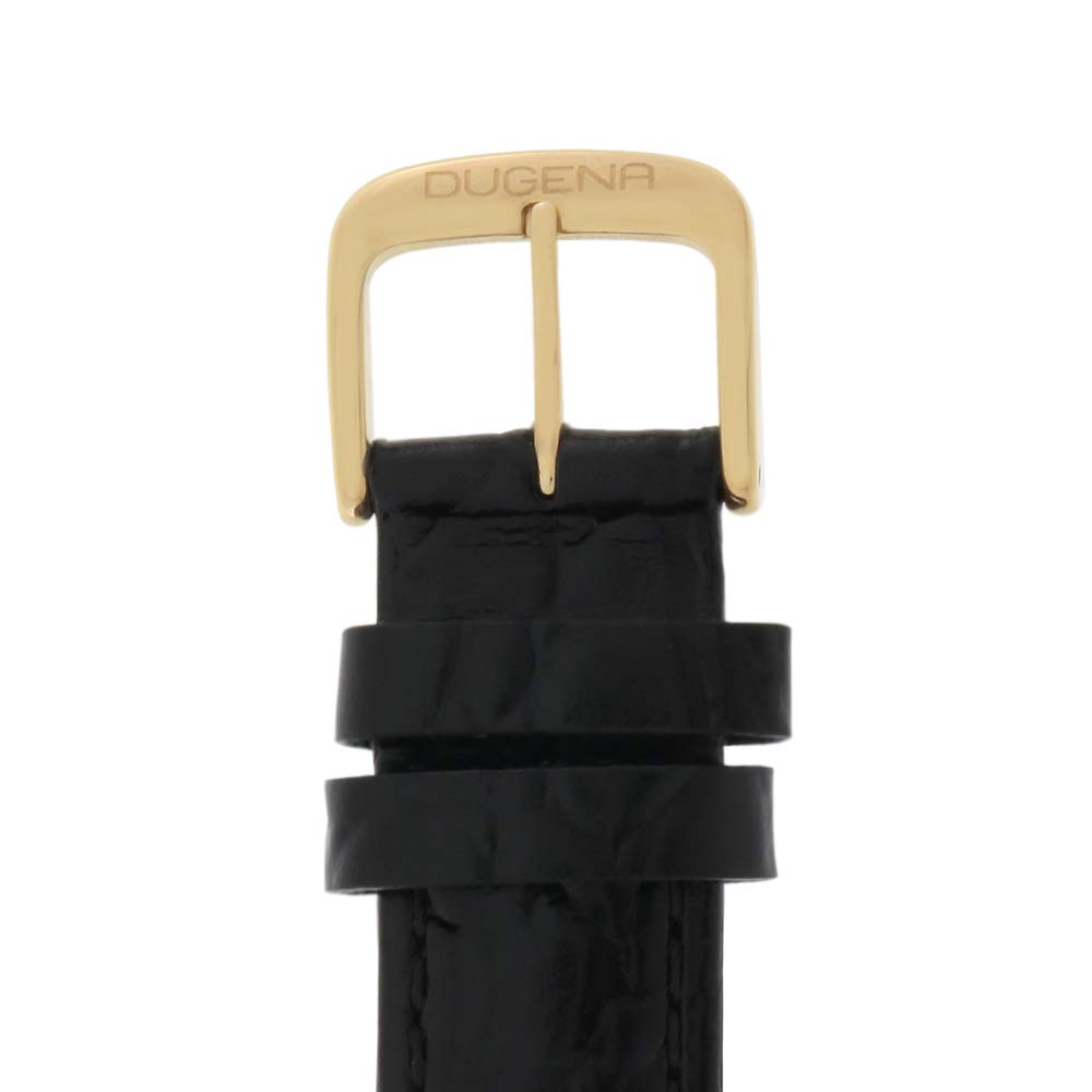 DUGENA Unisex-Armbanduhr 4460726 Quadra Classica, Quarz, weißes Zifferblatt, Edelstahlgehäuse, gehärtetes Mineralglas, Lederarmband, Dornschließe, 3 bar