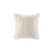 DOKOT Cable Knit Throw Pillow Cover Sweater Knitting Square Warm Throw Pillow Cover/Cushion Cover 100% Cotton (Cream, (18x18 inches(45x45cm))