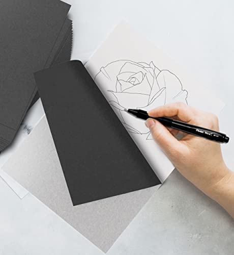 Myartscape Graphite Transfer Paper, 20 Black Sheets - Wax Free - Erasable - Smudge-Free - Ideal For Drawing, Tracing And Watercolor Transfer - Premium Arts And Crafts Supplies #TOP1