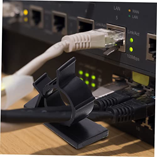 HOMSFOU 54 piezas Organizadores de Cables Clips Adhesivos para Gestión de Cables Bajo Escritorio miniatura 5