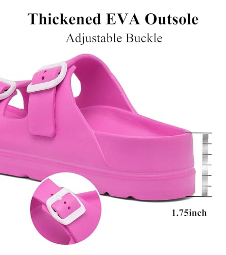 Image of Haifago Women's Platform Sandals with Arch Support, Summer Beach Slides Adjustable Buckle Comfortable Lightweight EVA Slip on Slide