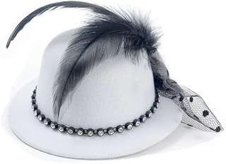 Expo International Patricia White Mini Top Fascinator Hat Hair Accessory