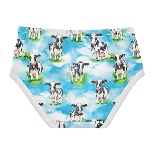 Toddlers Underwear Floral 2t Cotton Little Girl Panties Stylish Kids Undies Briefs Cute Cows Sky Blue Animal2