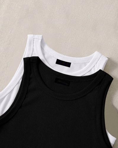 Image of (Pack of 3) Stylish Sleeveless Round Neck Ribbed Tank Tops for Women and Western Crop Top