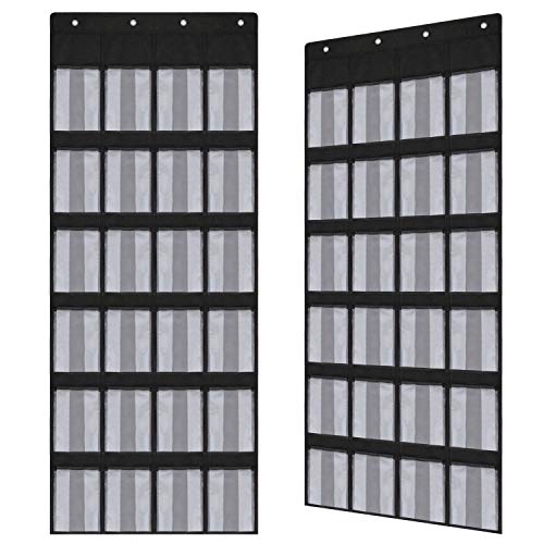 Lirex Organizador de Zapatos para Colgar en Puertas, 2 Pcs Organizador Zapatos 24-Pocket Estanteria para Zapatos Almacenaje de Zapatos para Baño Familiar con Armario, Plegable y de Ajuste Universal