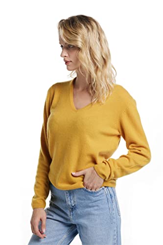 Image of EURKEA Women's V Neck 100% Cashmere Sweater, Long Sleeve Pullover, Winter Top for Women, Gifts Ready