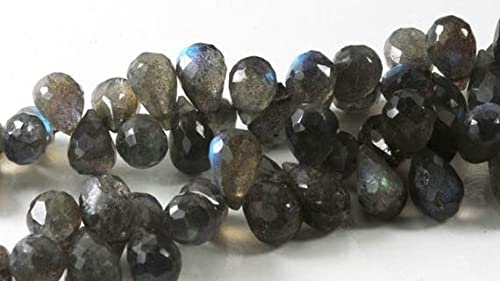 Labradorite facettée en forme de goutte pour création de bijoux de luxe
