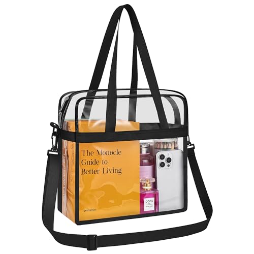 Clear Bag for Stadium Events—Clear Bag Tote Bag with Adjustable Straps for Work Travel Concerts-Only One Pocket