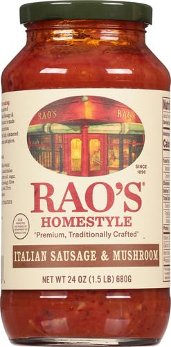 Image of Rao's Homemade Sausage & Mushroom Sauce Made with Italian Tomatoes, 24 oz (Pack of 2)