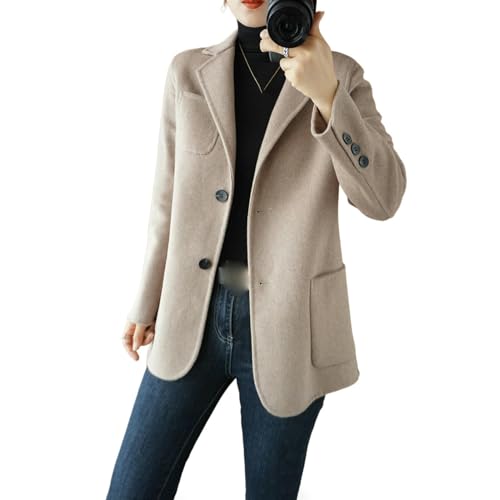 Cardigan court en cachemire femme anti-froid style tweed double poche