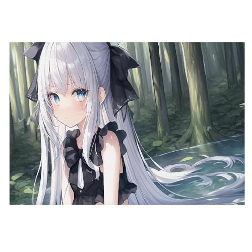Póster de cómic de chica anime en lienzo nórdico LIAZLIUT de 40x60 cm para salón