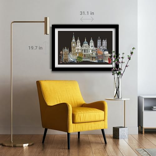 Image of Thea Gouverneur - Counted Cross Stitch Kit - London - Aida - 18 Count - Embroidery Kit for Adults - DMC Embroidery Threads and Other Cross Stitch Supplies Included - 470A