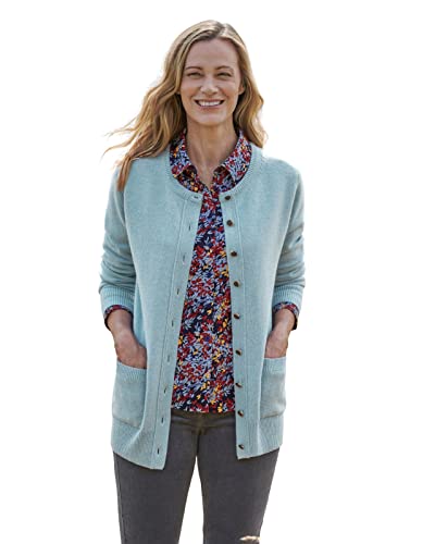WoolOvers Womens Lambswool Crew Neck Cardigan