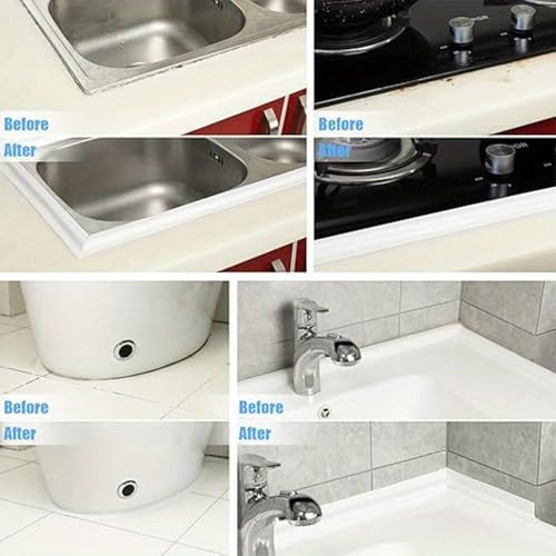 Image of YIZHI Love Caulk Tape Waterproof Self Adhesive, Toilet Caulk Tape Bathtub Sealant Strip, Peel and Stick Caulking Tape Floor Tile Corner Trim Shower Caulk, Bathroom Accessories (1.5 inch x 10.5Ft)