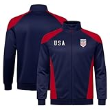 Icon Sports Officially Licensed US Soccer Federation Track Jacket - Unisex Adult - USSF84TJ Navy XL