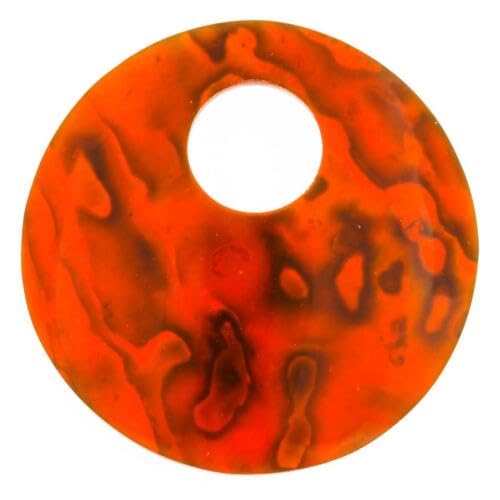 60mm Lusterous Orange New Zealand Paua Abalone Shell Bead, 2 5/16