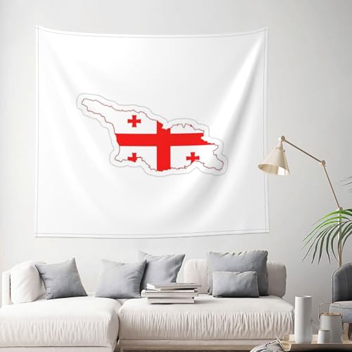 Tapiz textil EdWal de mapa de Georgia, decoración de 152 x 130 cm para sofá 2
