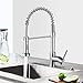 Robinet Cuisine avec Douchette Pivotant à 360° Robinet Cuisine à Ressort 2 Modes de Pulvérisation avec Tuyaux Mitigeur Monocommande Evier Froide et Chaud Disponible (Argent)