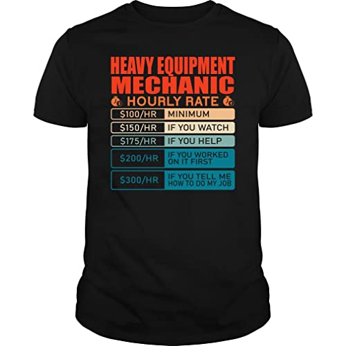 Heavy Equipment Mechanic Hourly Rate Vintage - Unisex Tee Black