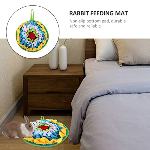 Mipcase Rabbit Foraging Mat Snuffle Mat Licky Mats Guinea Pig Foraging Snuffle Pad Small Animal Puzzle Toy Interactive Feeding Pad Treat Dispenser for Bunny Hamster Ferrets Chinchillas - Image 4