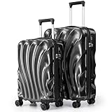 Cosbarn Luggage Sets 2 Piece Suitcases with Wheels, Suitcase Set, ABS+PC Hardshell Luggage with Phone Holder Durable Travel Luggage with TSA Lock Spinner Wheels