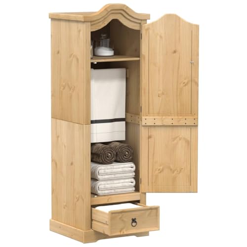 Cinyiqo Armario Corona Madera Maciza de Pino 55x52x170 cm, Muebel Recibidor, Aparador Entrada, Muebles Salón, Mueble De Almacenamiento4002765