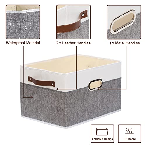 Yawinhe Collapsible Storage Bins,Cube Storage Bins, Fabric Foldable Storage Bins Organizer Containers With Dual Leather Handles Snk030Wgxs-4 #TOP4