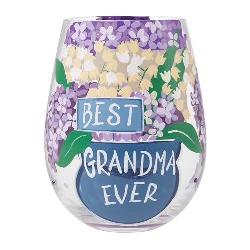Enesco Lolita Best Grandma Ever 20oz Hand-Painted Wine Glass