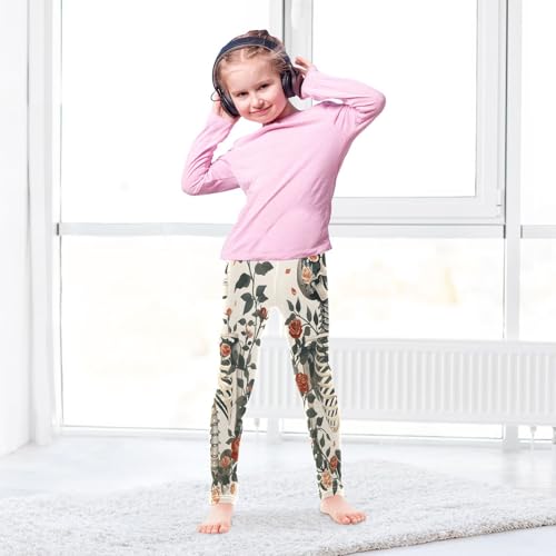 Bolaz Toddler Girls Leggings Printed Yoga Pants Leggings Skeleton Roses for Kids4