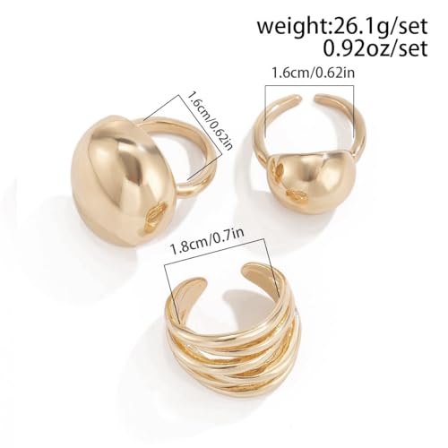 Image of Shining Diva Fashion Stylish Trendy Finger Rings Set for Women & Girls | Chunky Minimal Statement Ring Combos Modern Elegant Jewellery Collection