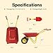 VIVOHOME Kids Wheelbarrow Children Garden cart with Toddler Gardening Tool Set Child Wheel Barrel Outdoor Indoor Toys Gift Red