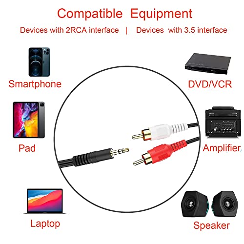 Pluto Accessories 10 Mtr Audio 2RCA Stereo Cables with 3.5mm Aux Jack for Home Theaters, Music Players, Set-up Boxes, DVD Players, Speakers and LCD/LED Tv.10 Meter (32.8 Feet) Black 5 412k42ddhqL