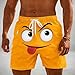 Mens Swim Trunks Board Shorts Funny Cartoon Face Print Swimming Trunks Quick Dry Beach Shorts Casual Summer Short