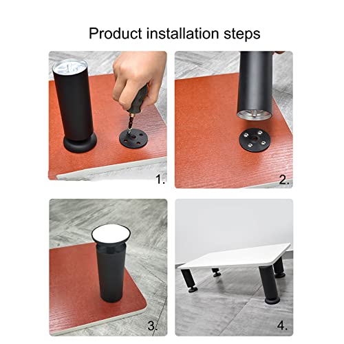 Pieds de table en acier anti-vibration et réglables pour meuble de salon - 2