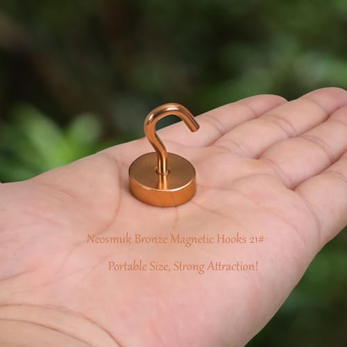 Image of Neosmuk Magnetic Hooks Steel Tube Design for Cruise,40lb+ Bronze,10 Pack | Cruise Ship Essentials,Heavy Duty Magnett Hooks for Cabins, Refrigerator, Grill, Hanging, and Travel Extra Strong Must-Haves