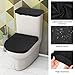 Thinp Toilet Lid Cover and Toilet Tank Cover,Black Toilet Seat Cover with Elastic Bottom Replacement Toilet Cover Soft Stretch Toilet Covers Set Universal Toilet Lid Covers for Bathroom Decor