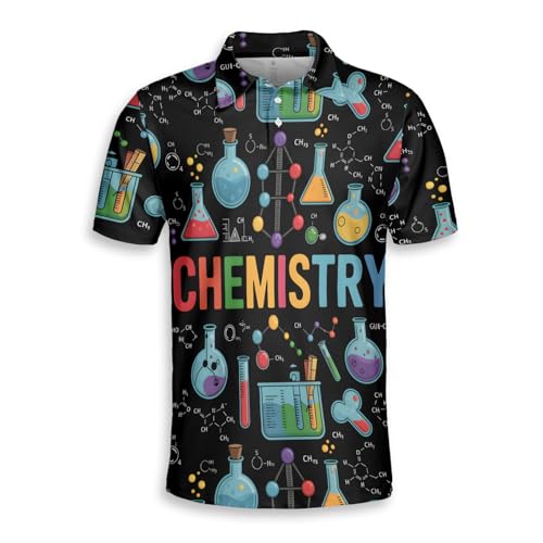 Back to School Polo Shirts for Men - Chemistry Short Sleeve Regular Fit Polo Shirts for Men Women Series 49 Size XL