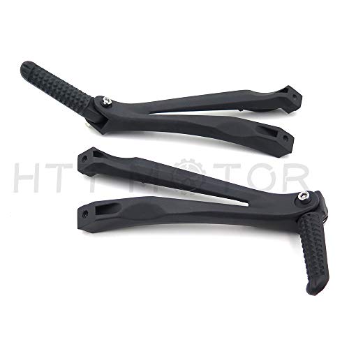 Httmt Mt390-005-Bk Black Silver Rear Passenger Foot Pegs Bracket Compatible With Yzf R1 2004-2008 #TOP5