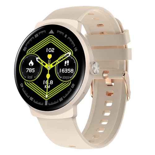 BRIBEJAT Orologio Smartwatch Donna Uomo, 1.39″ Smartwatch con Effettua/Risposta Chiamate, 100+ Sportivo Smart Watch con Contapassi, Impermeabile IP68 Fitness Tracker per Android iOS, Tè al Latte