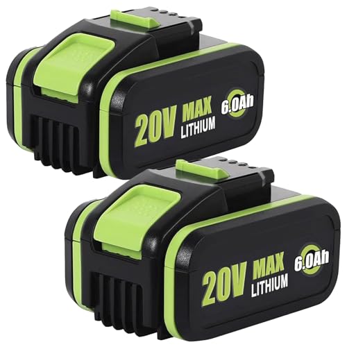 2X baterías de Repuesto de 20V 6,0Ah para WA3551/WA3553, para Herramientas eléctricas inalámbricas WA3551.1 WA3551 WA3572 WA3553 WA3760 WA3881 WX390 WX176 WX178 WU268 WX166.4 WX372.1 WX800