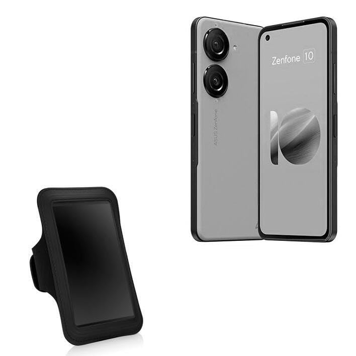 BoxWave Case Compatible with ASUS Zenfone 10 - Sports Armband, Adjustable Armband for Workout and Running for ASUS Zenfone 10 - Jet Black