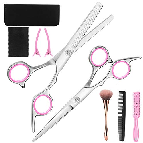 Hair Cutting Scissors kit 6.5" 9pcs Set Professional Hair Shears for Women