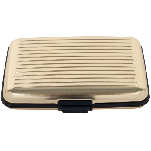 Card-Guard 82-9860 Aluminum Credit Card Wallet - RFID Blocking Case, Gold