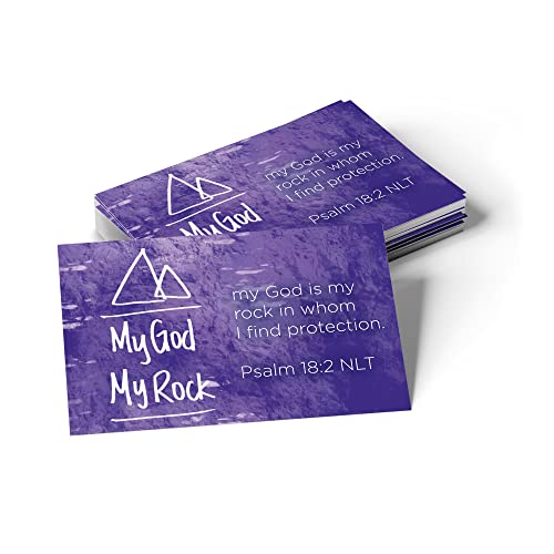 God is my Rock, Psalm 18:2, Bulk Pack of 25 Christian Affirmation Scripture Cards for Kids, Bible...