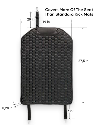 Image of Owleys Kick Mat Back Seat Protector - Car Back Seat Cover for Kids Feet - Waterproof & Sturdy Protector for Upholstery from Dirt, Mud, Scratches and Stain (Black)